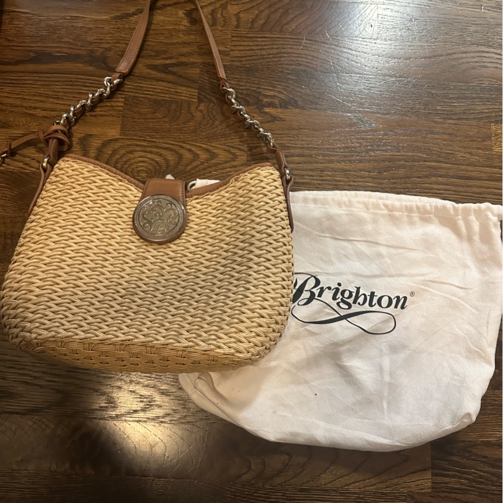Brighton Woven Straw Shoulder Bag